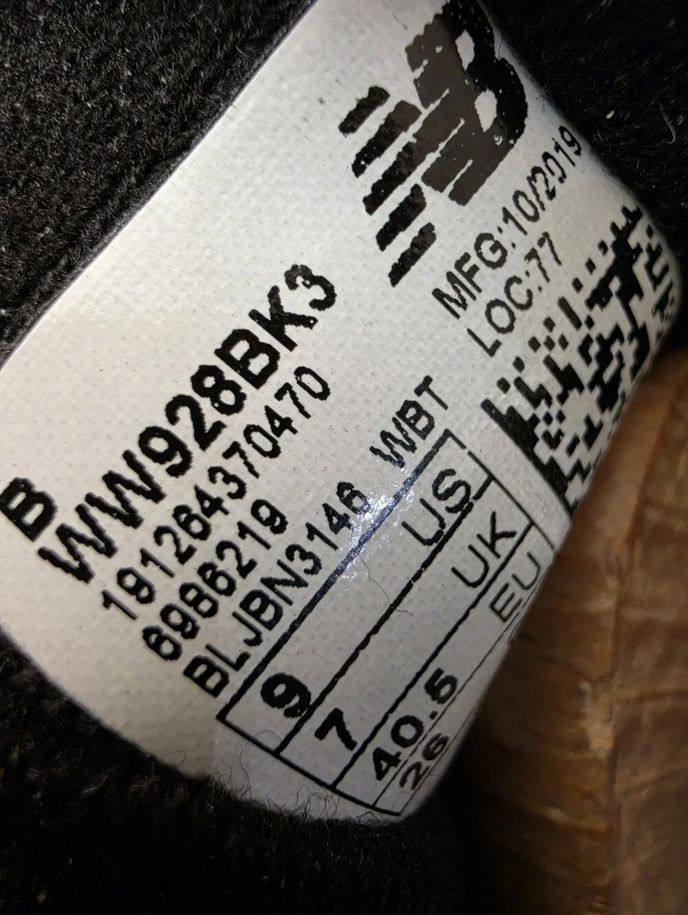 Womens New Balance 928 V3 Walking Shoes Sz 9 B Used Black Leather WW928BK3